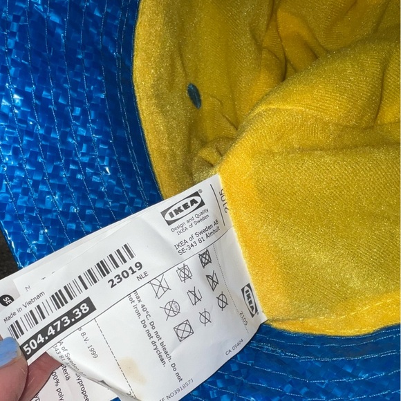 3/$25 🍄 IKEA Bucket Hat Blue with Yellow Lining and Vents OSFA - Picture 4 of 5
